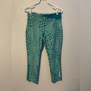 LAST CHANCE! Nike Dri-Fit Blue Leopard Print Crop Leggings, Medium